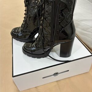 Guess Glossy Black Heeled Boots love this